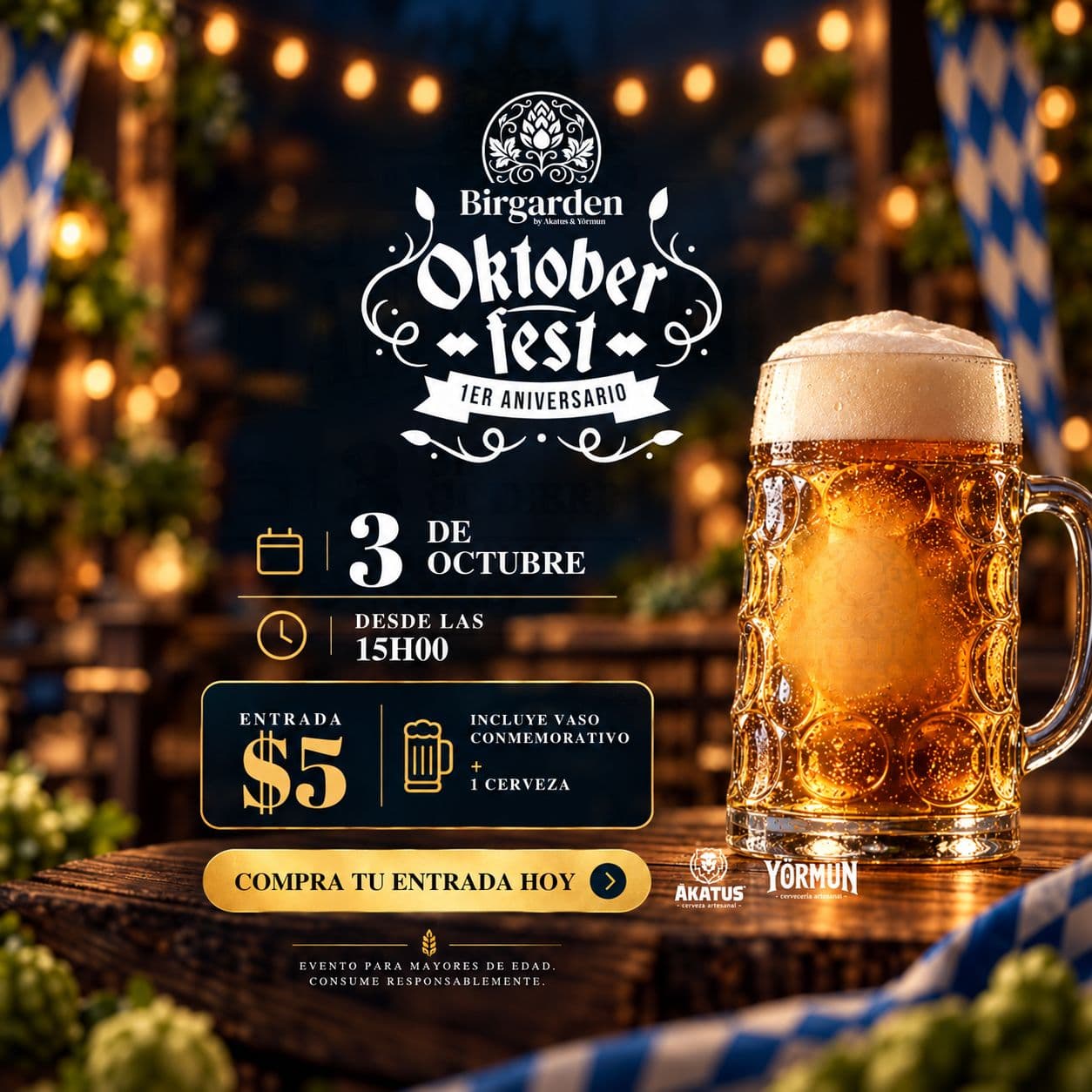 Afiche de Oktoberfest y Aniversario Birgarden