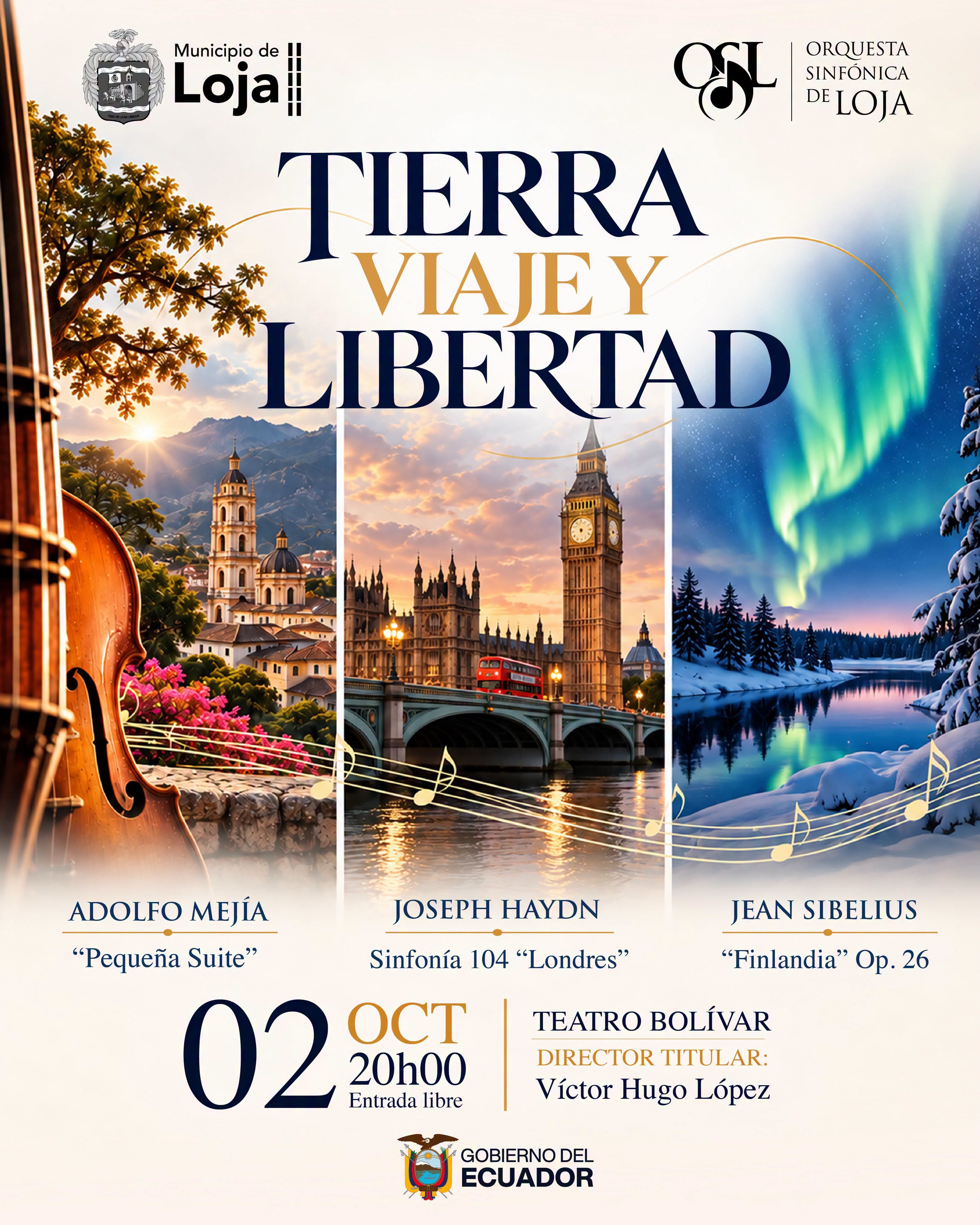 Tierra, Viaje y Libertad: concierto de la Sinfónica de Loja